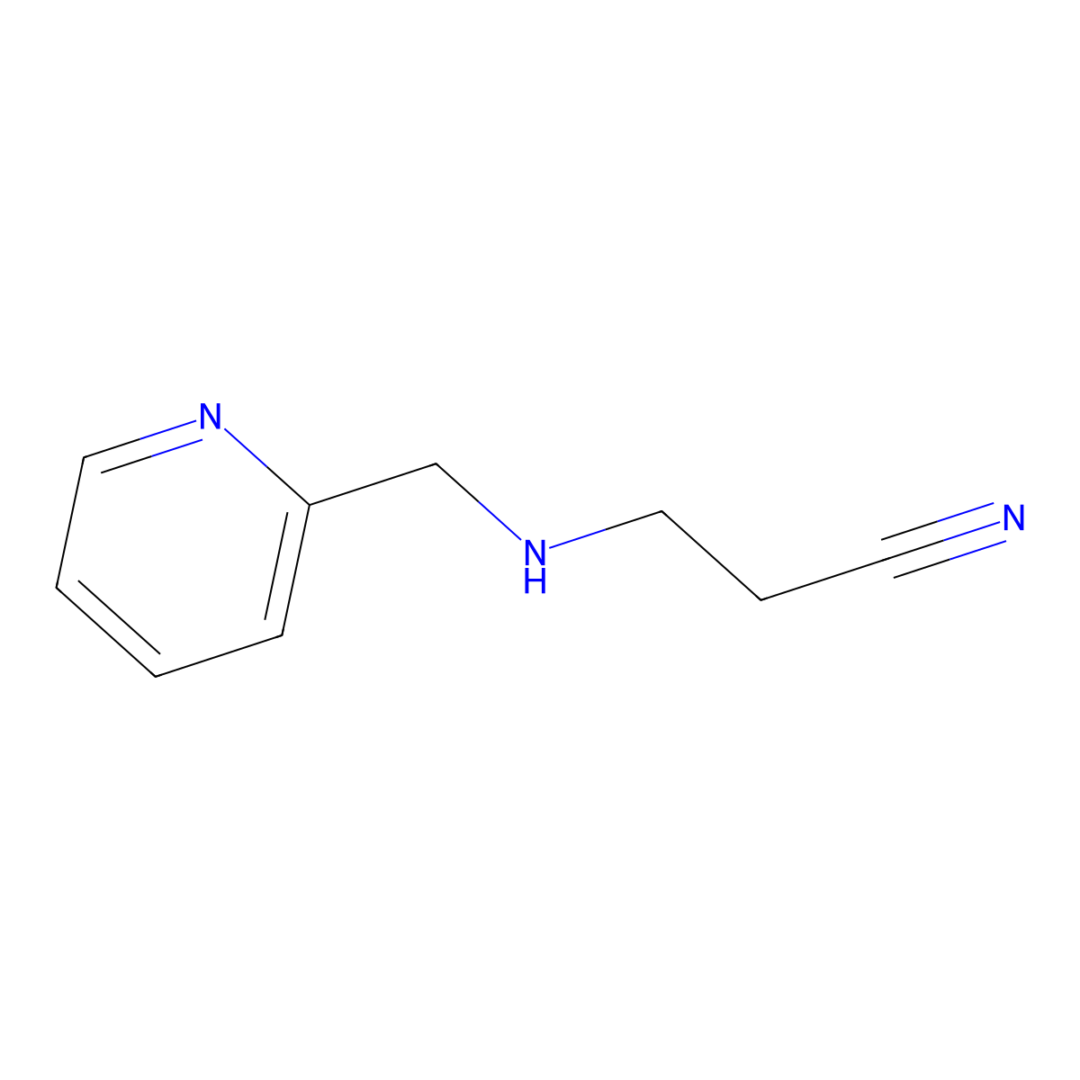 3-[(Pyridin-2-ylmethyl)amino]propanenitrile molecular structure, CAS 112086-58-5