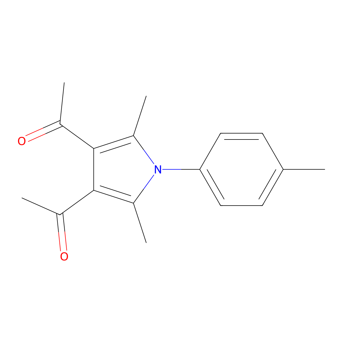 Ethanone, 1,1'-[2,5-dimethyl-1-(4-methylphenyl)-1H-pyrrole-3,4-diyl]bis- molecular structure, CAS 112086-81-4
