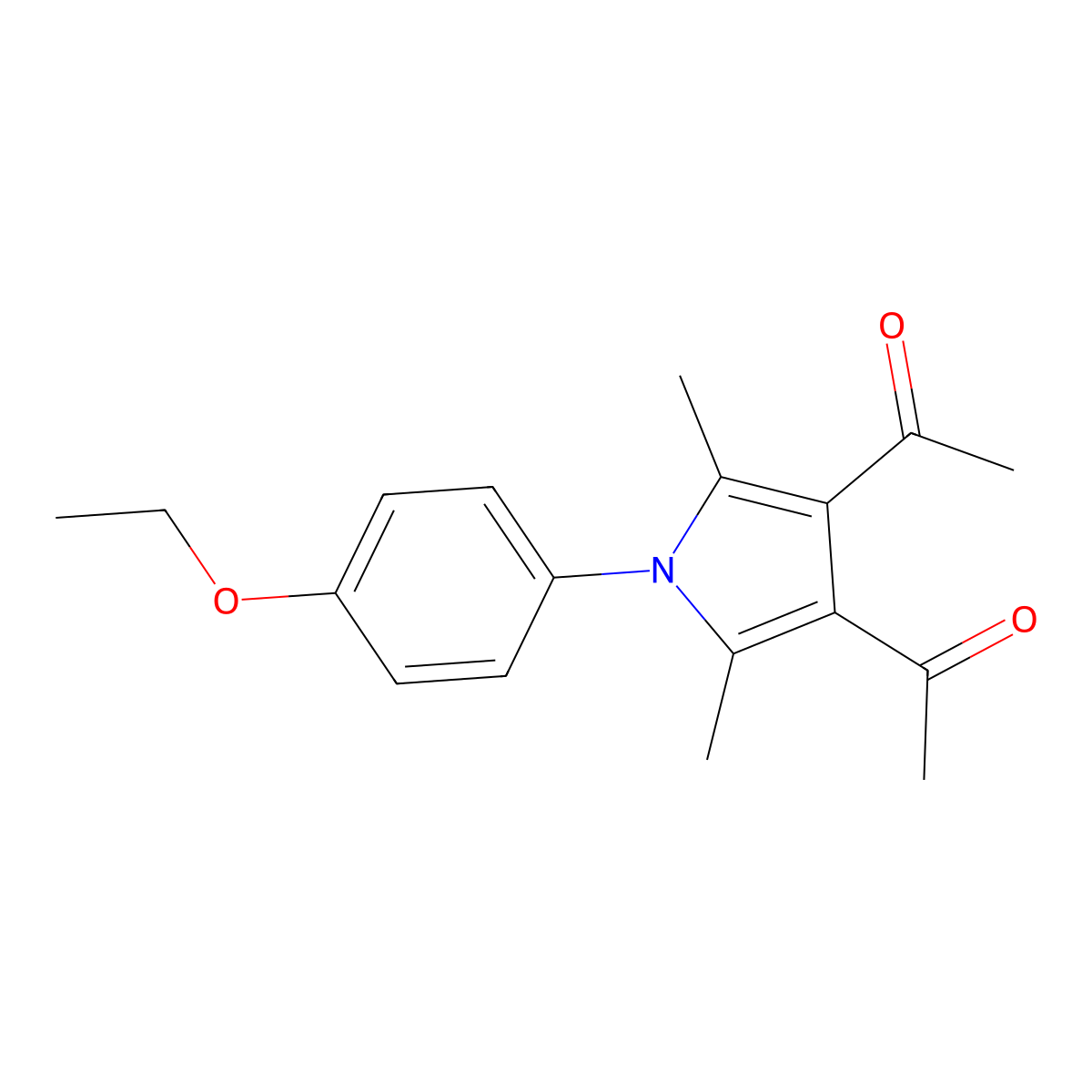 1-[4-Acetyl-1-(4-ethoxyphenyl)-2,5-dimethylpyrrol-3-yl]ethanone molecular structure, CAS 112086-83-6