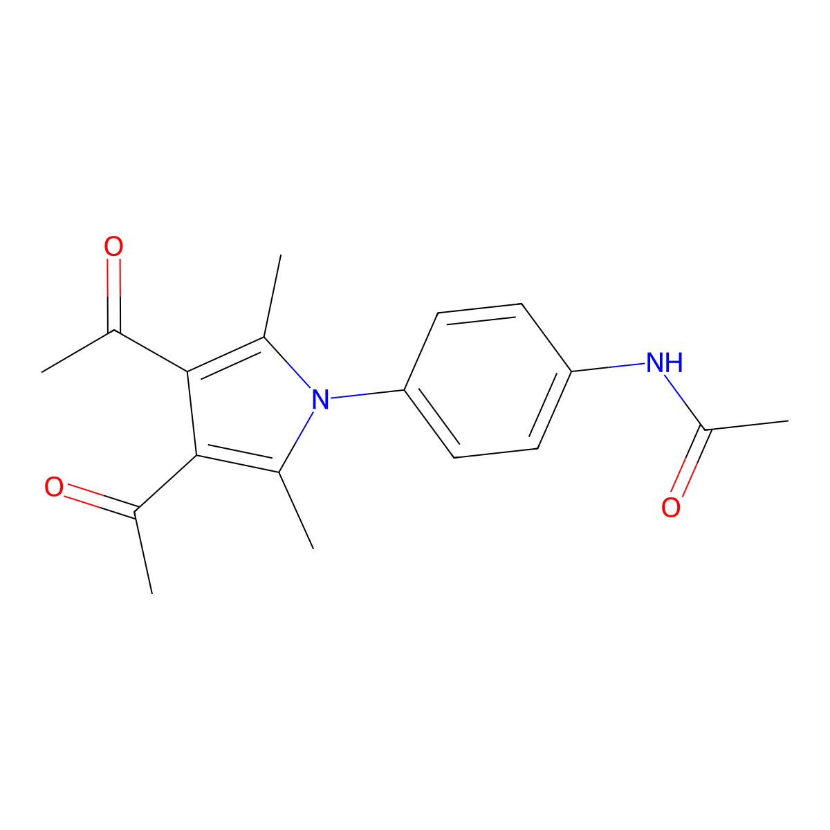 Acetamide, N-[4-(3,4-diacetyl-2,5-dimethyl-1H-pyrrol-1-yl)phenyl]- molecular structure, CAS 112086-84-7
