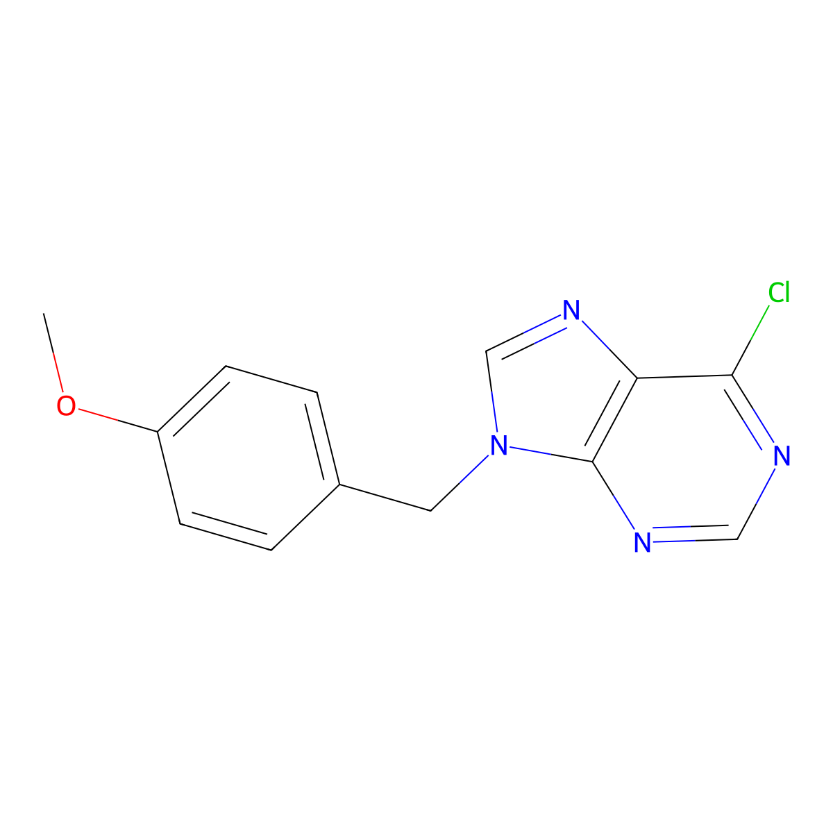 9H-Purine, 6-chloro-9-[(4-methoxyphenyl)methyl]- molecular structure, CAS 112088-76-3