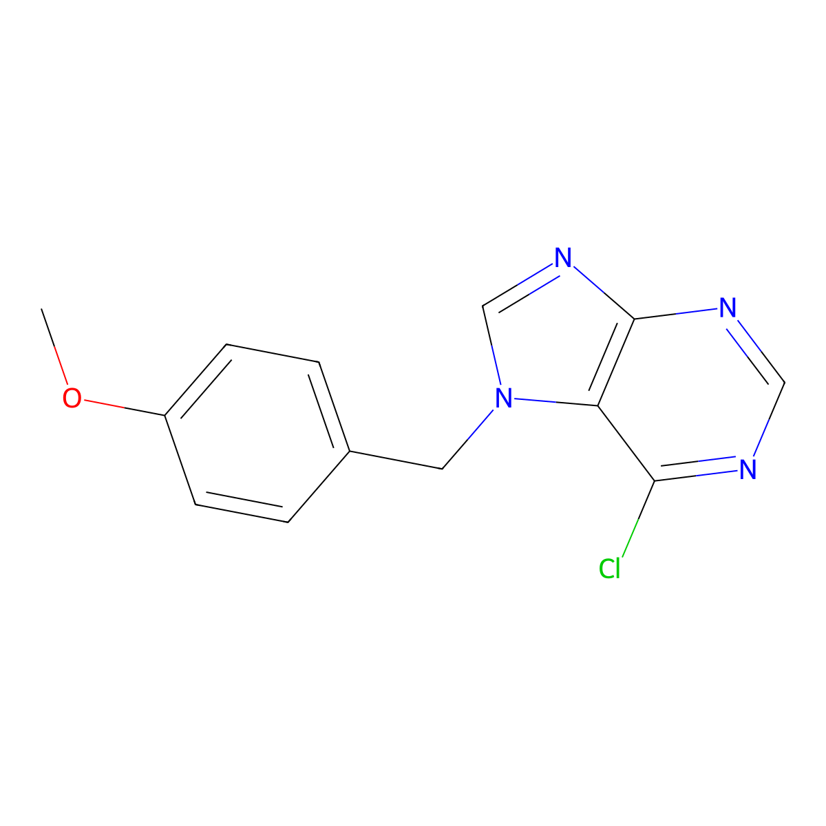 6-Chloro-7-[(4-methoxyphenyl)methyl]purine molecular structure, CAS 112088-77-4