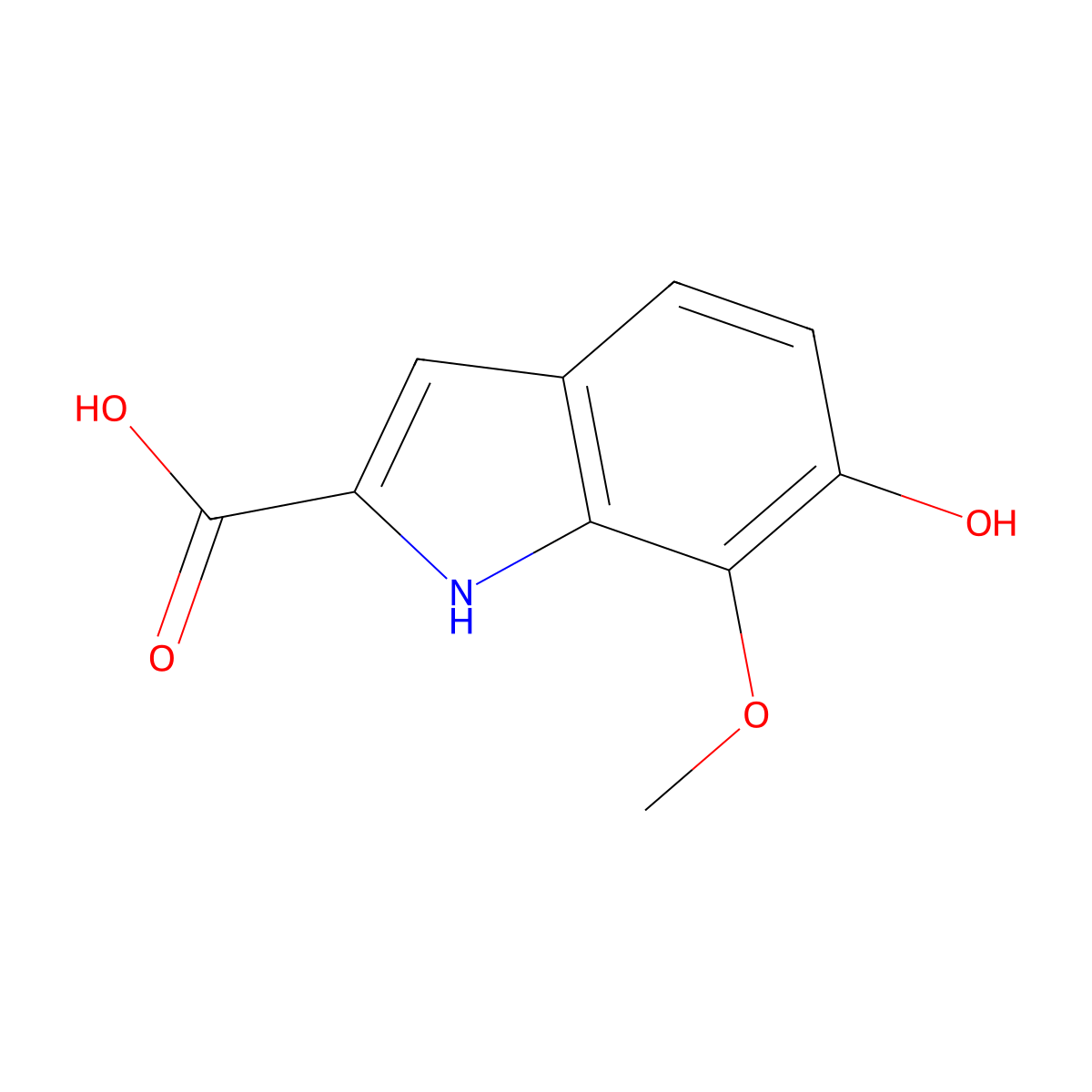 6-hydroxy-7-methoxy-1H-indole-2-carboxylic acid molecular structure, CAS 112089-70-0