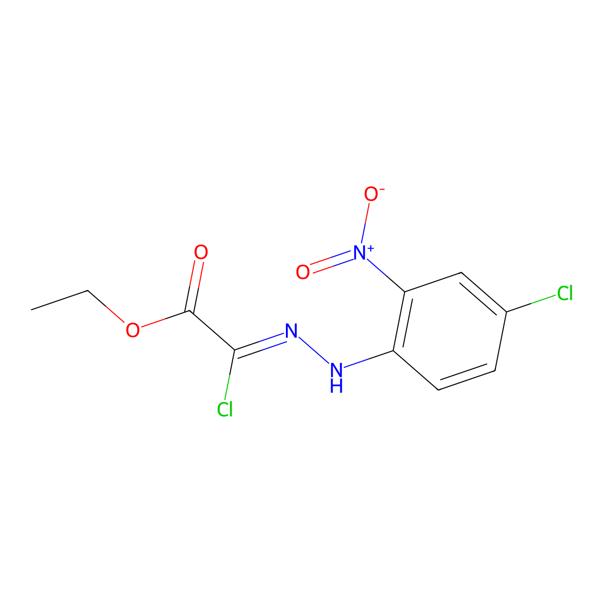 Ethyl 2-chloro-2-[(4-chloro-2-nitrophenyl)hydrazinylidene]acetate molecular structure, CAS 112091-27-7