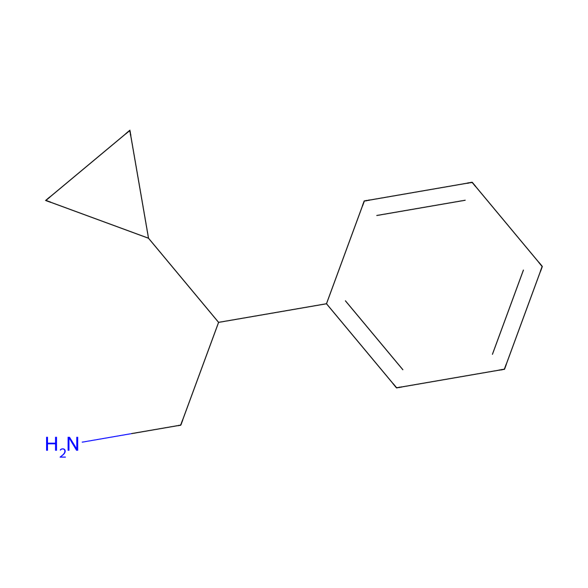 2-Cyclopropyl-2-phenylethan-1-amine molecular structure, CAS 112093-23-9
