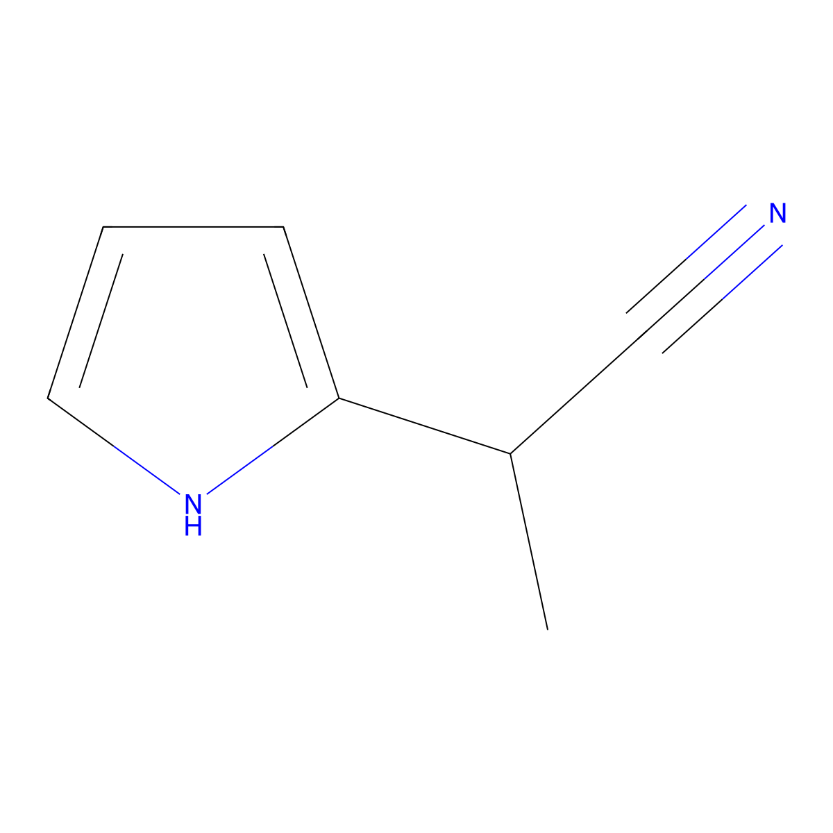 2-(1H-pyrrol-2-yl)propanenitrile molecular structure, CAS 112097-35-5