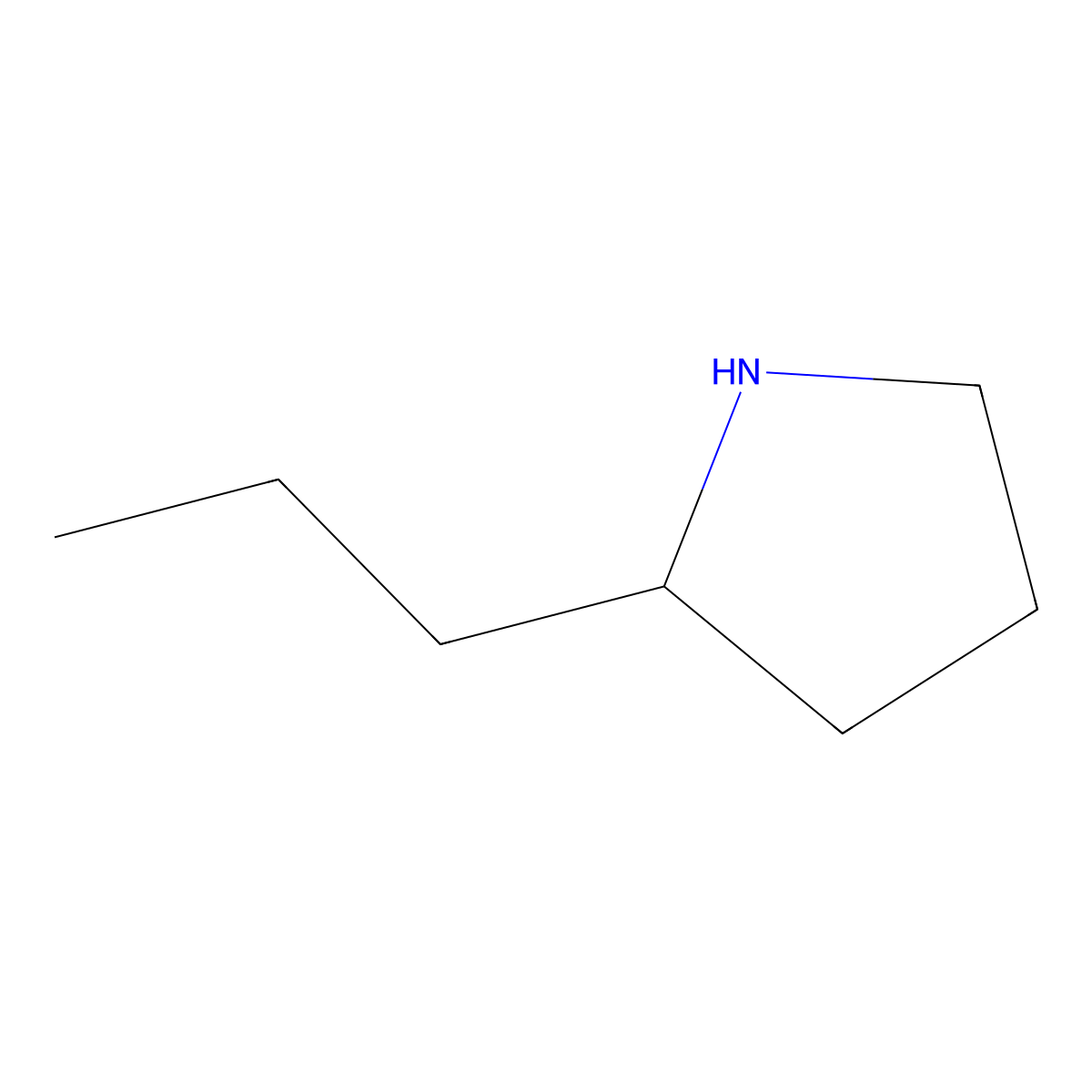 2-Propylpyrrolidine molecular structure, CAS 1121-44-4