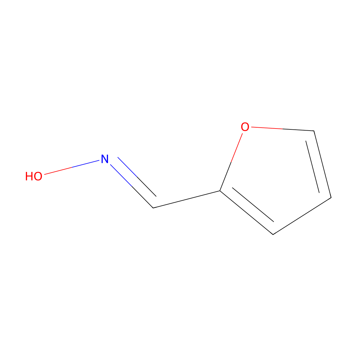 2-Furancarboxaldehyde, oxime molecular structure, CAS 1121-47-7