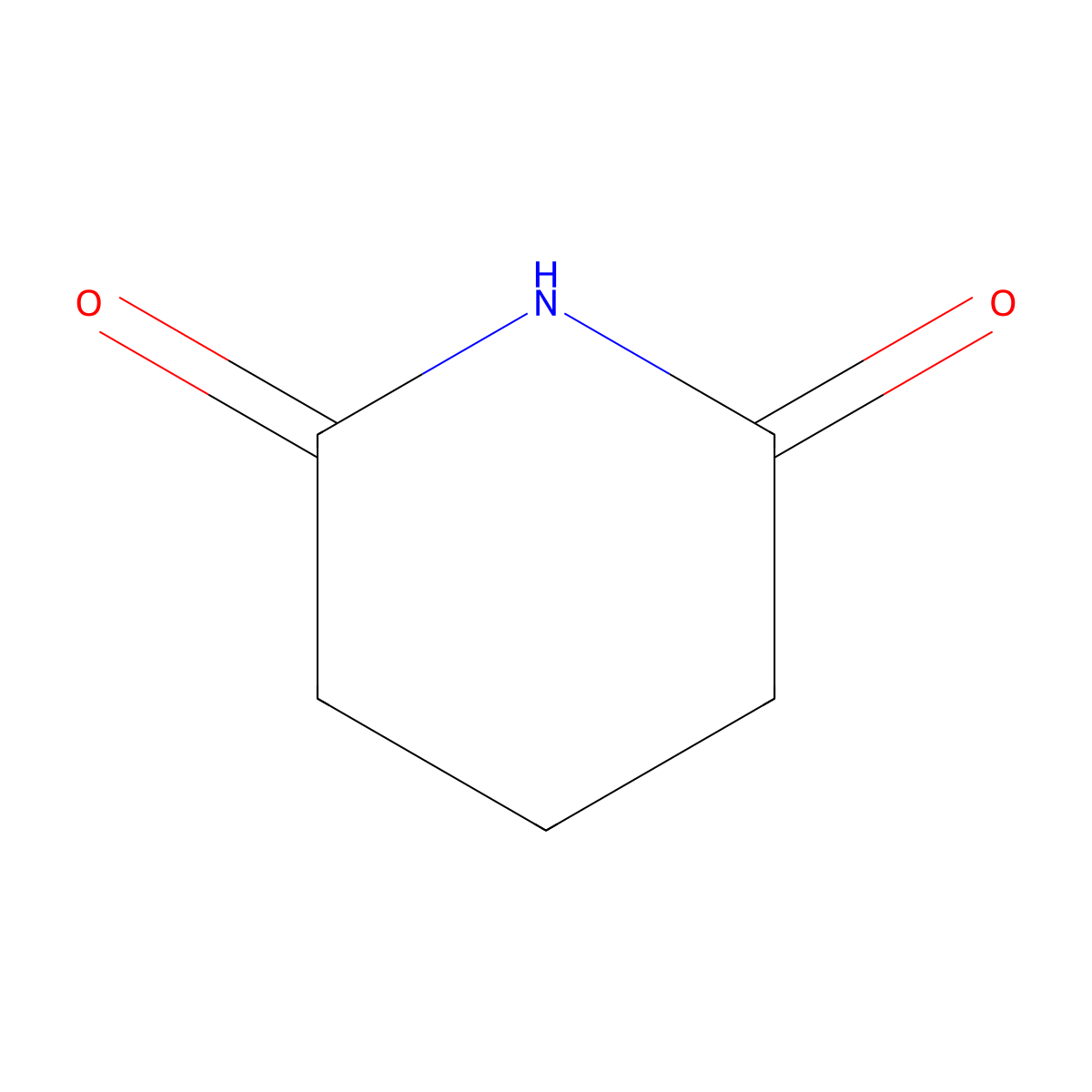 Glutarimide molecular structure, CAS 1121-89-7