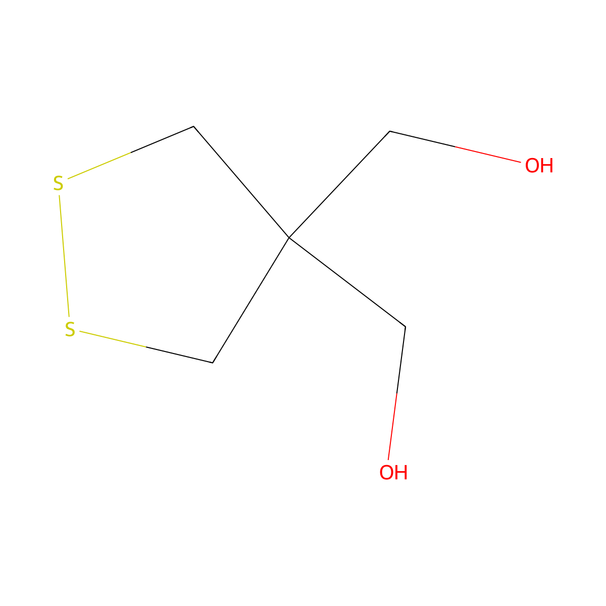 1,2-Dithiolane-4,4-dimethanol molecular structure, CAS 1121-96-6