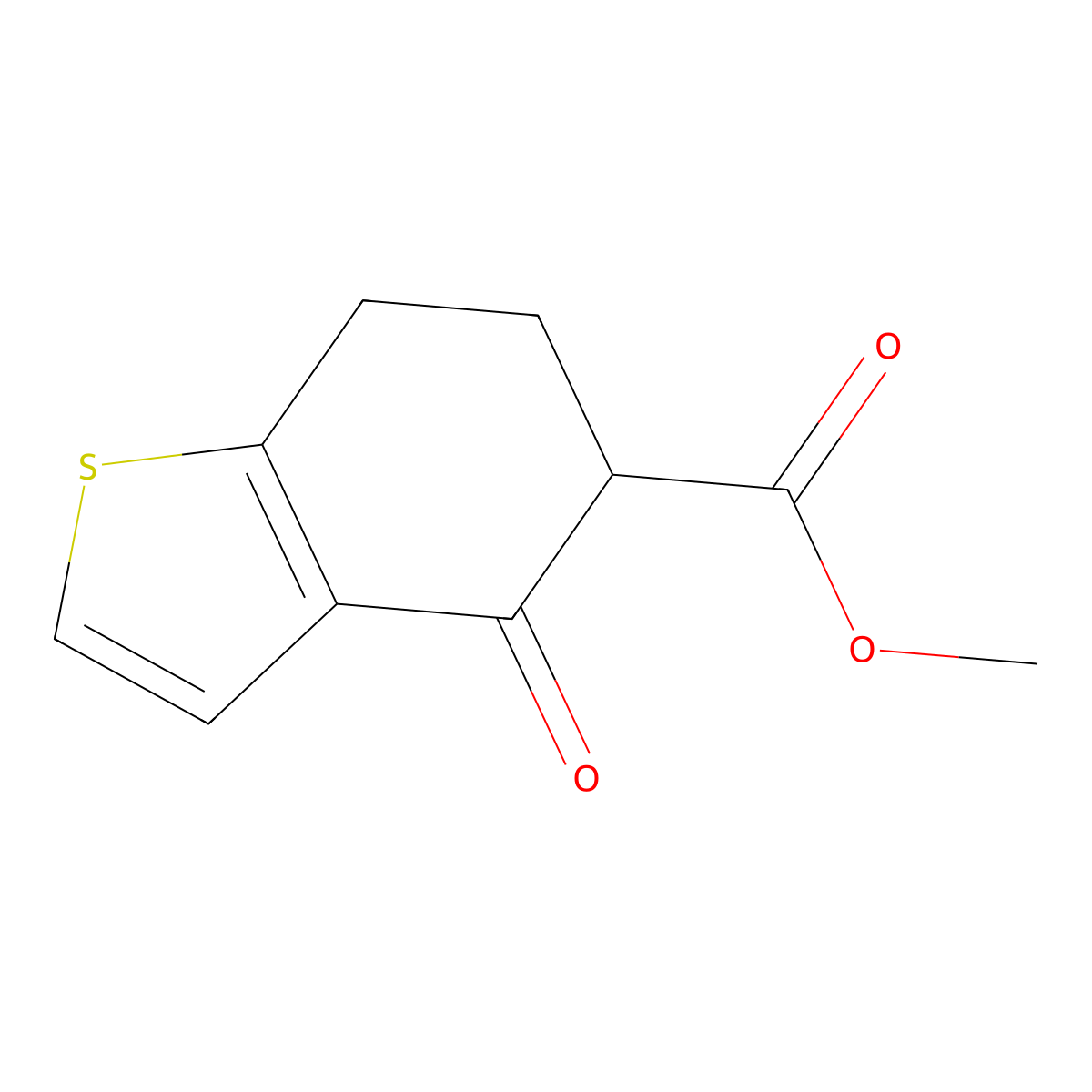 Methyl 4-oxo-4,5,6,7-tetrahydrobenzo[b]thiophene-5-carboxylate molecular structure, CAS 112101-60-7