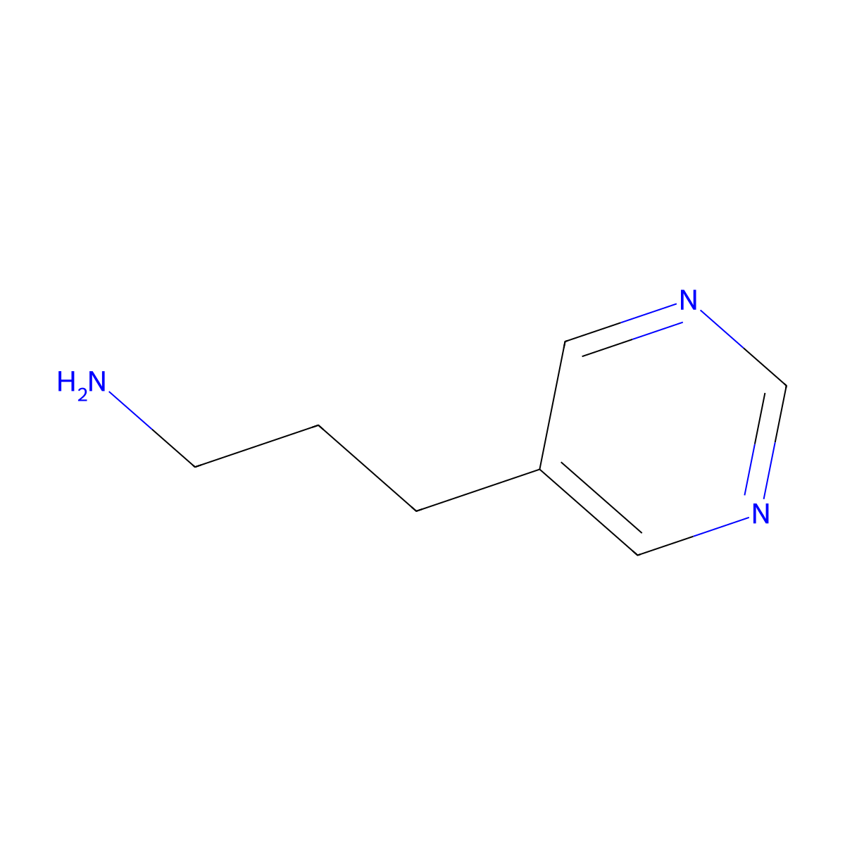 3-(Pyrimidin-5-yl)propan-1-amine molecular structure, CAS 112104-02-6