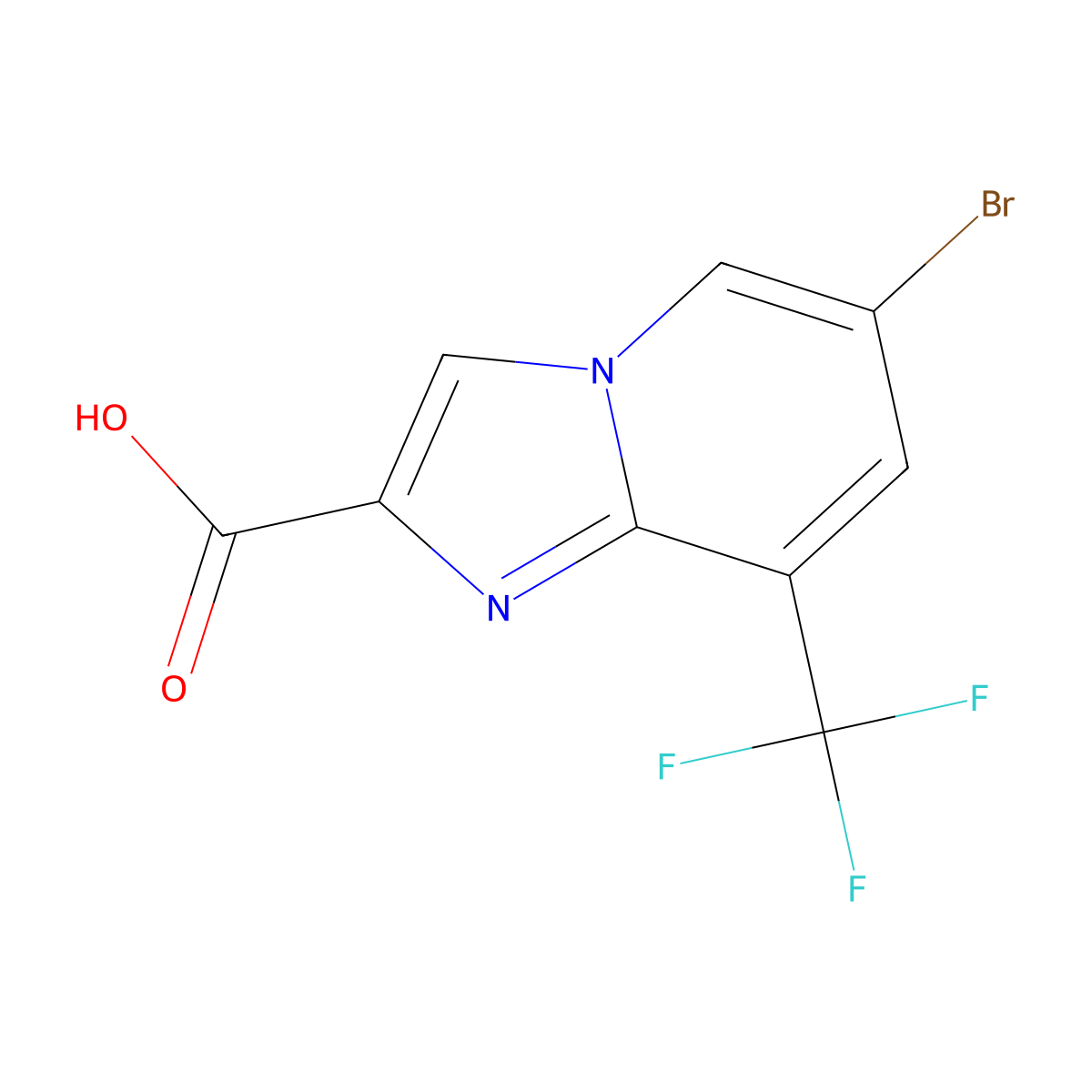 6-Bromo-8-(trifluoromethyl)imidazo[1,2-a]pyridine-2-carboxylic acid molecular structure, CAS 1121051-31-7