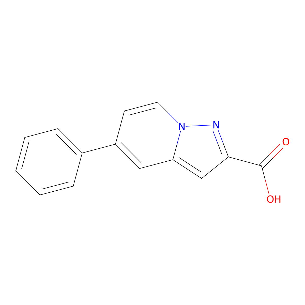 5-Phenylpyrazolo[1,5-a]pyridine-2-carboxylic acid molecular structure, CAS 1121056-51-6