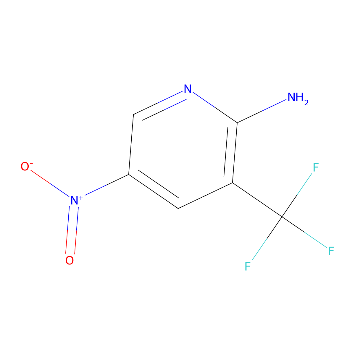 5-Nitro-3-(trifluoromethyl)pyridin-2-amine molecular structure, CAS 1121056-94-7