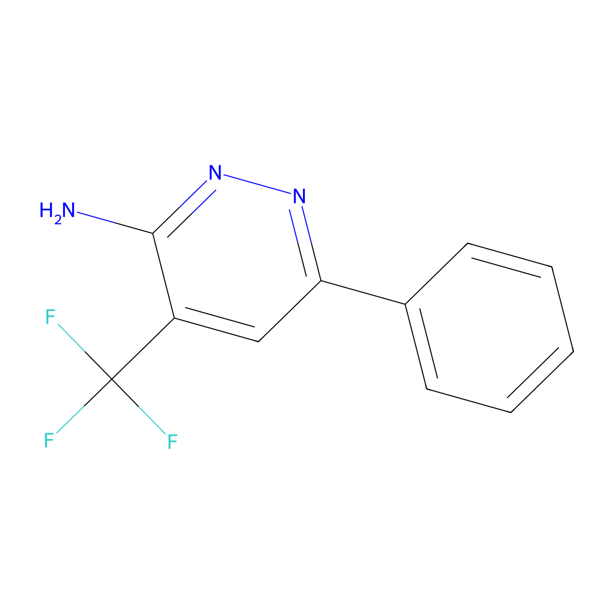 6-Phenyl-4-trifluoromethyl-pyridazin-3-ylamine molecular structure, CAS 1121056-99-2