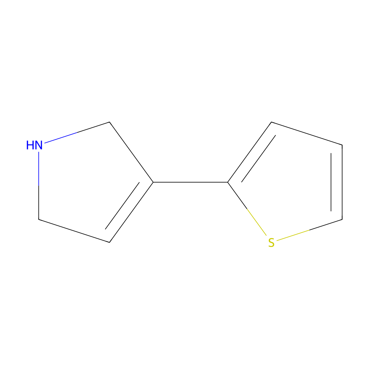 3-(thiophen-2-yl)-2,5-dihydro-1H-pyrrole molecular structure, CAS 1121057-41-7