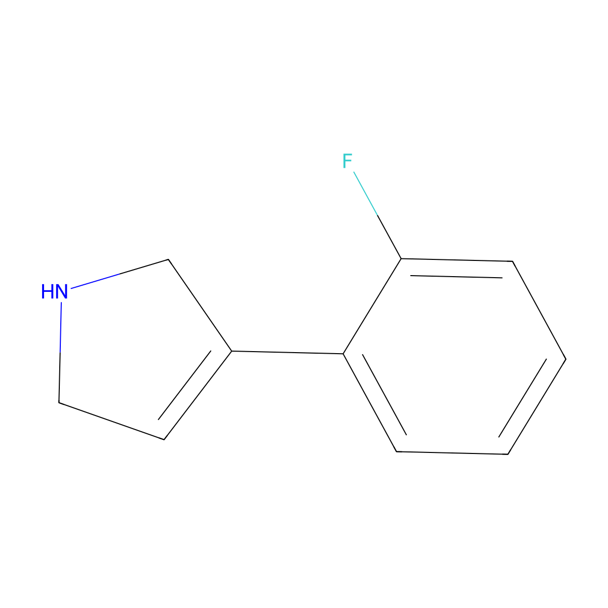 3-(2-fluorophenyl)-2,5-dihydro-1H-pyrrole molecular structure, CAS 1121057-42-8