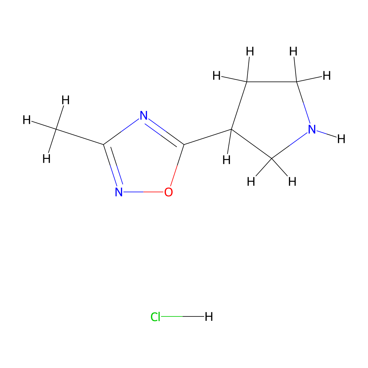 3-Methyl-5-(pyrrolidin-3-yl)-1,2,4-oxadiazole hydrochloride molecular structure, CAS 1121057-52-0