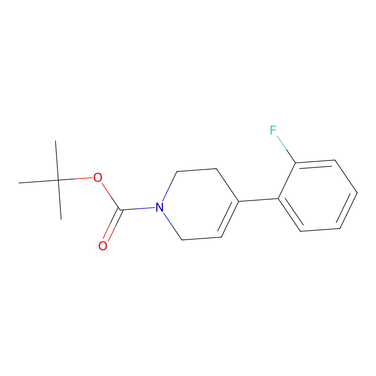 4-(2-fluoro-phenyl)-3,6-dihydro-2H-pyridine-1-carboxylic acid tert-butyl ester molecular structure, CAS 1121057-69-9