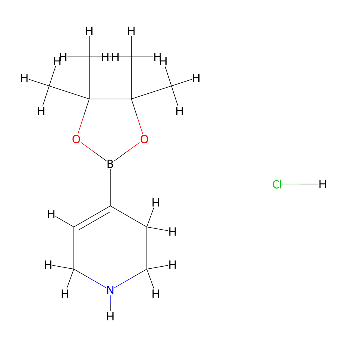1,2,3,6-Tetrahydropyridine-4-boronic acid, pinacol ester hydrochloride molecular structure, CAS 1121057-75-7