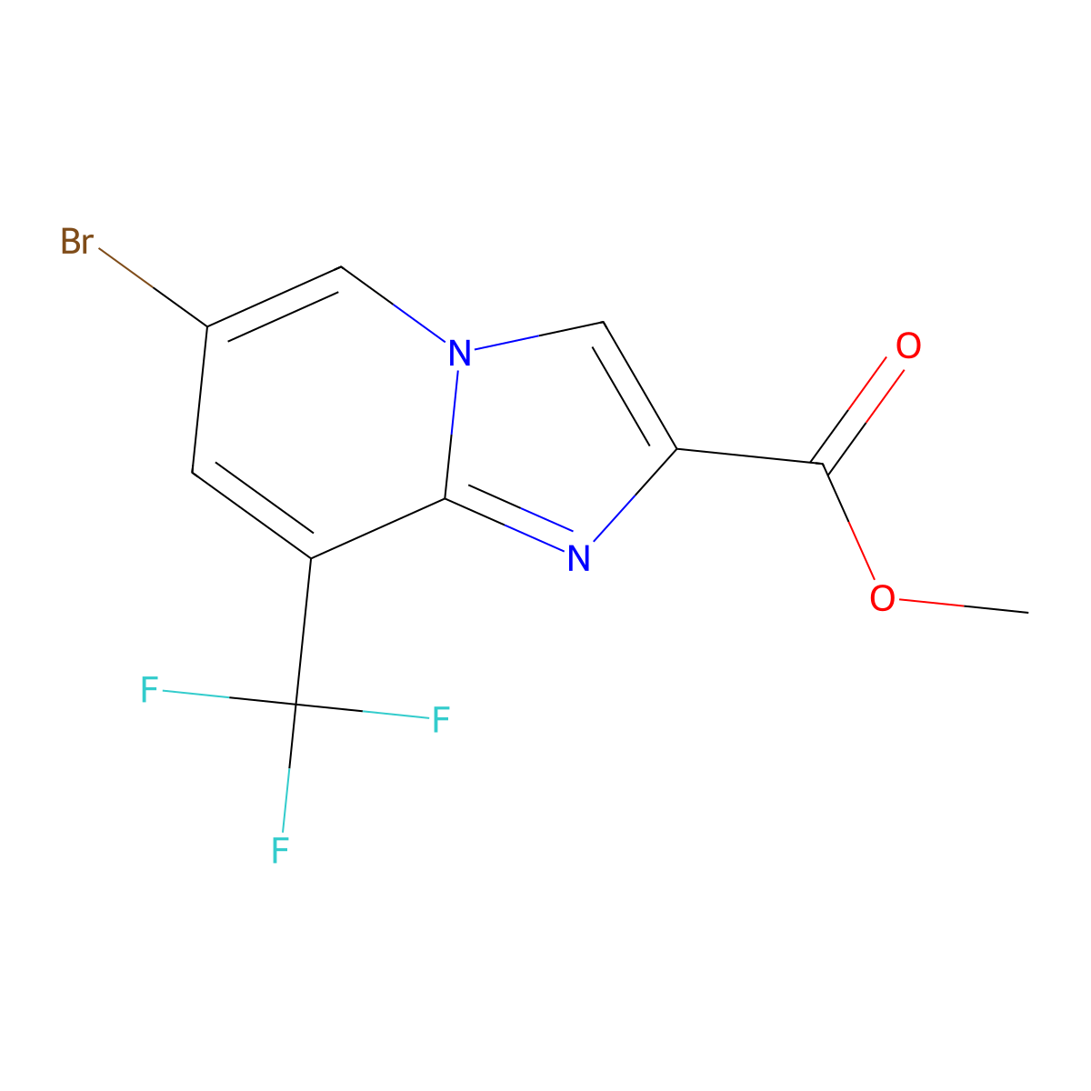 Methyl 6-bromo-8-(trifluoromethyl)imidazo[1,2-a]pyridine-2-carboxylate molecular structure, CAS 1121058-16-9