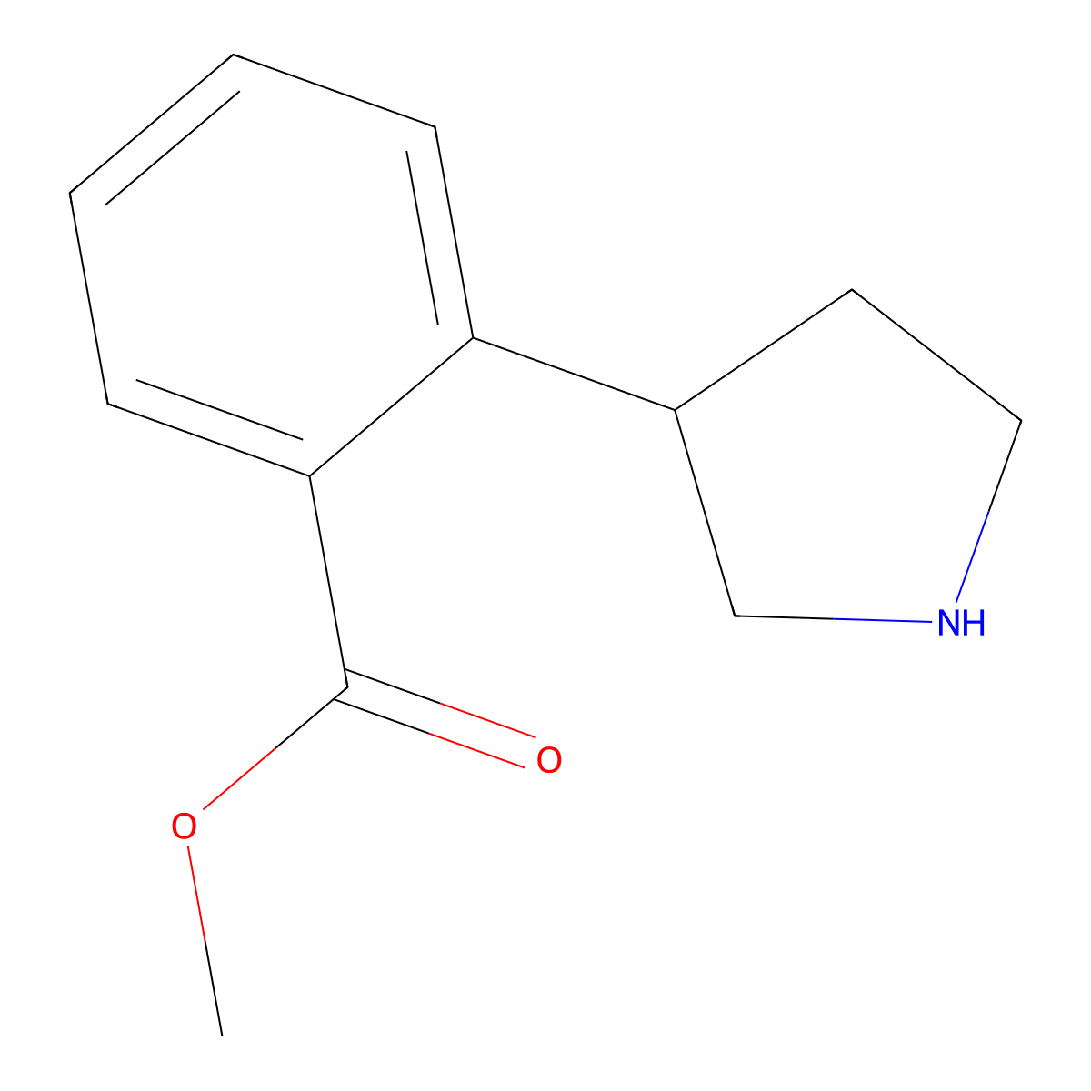 Methyl 2-(pyrrolidin-3-yl)benzoate molecular structure, CAS 1121058-19-2
