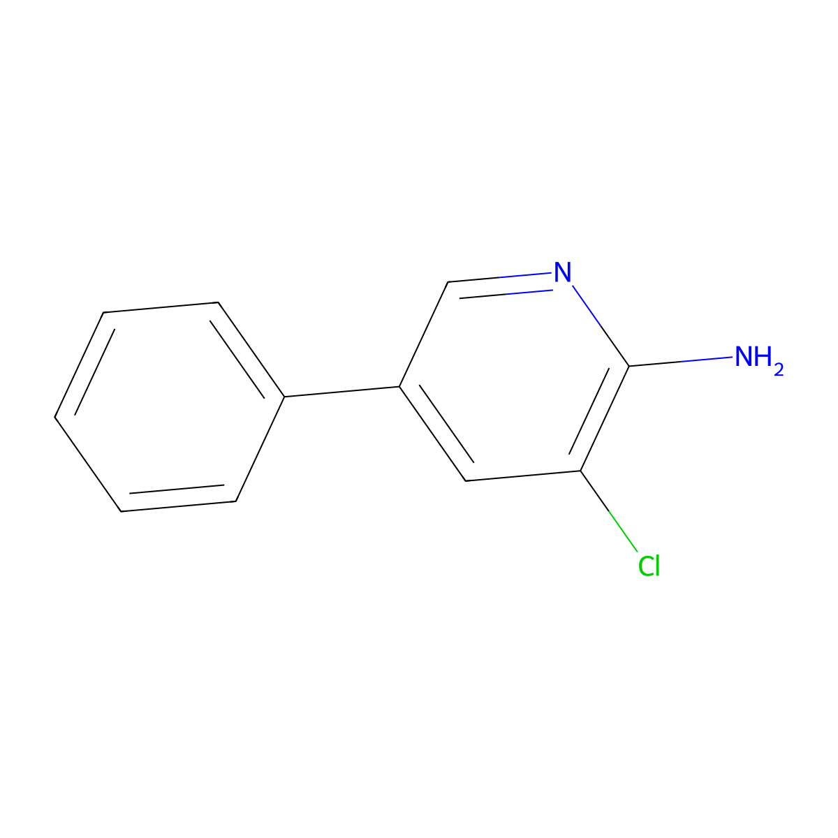 3-Chloro-5-phenylpyridin-2-amine molecular structure, CAS 1121058-39-6