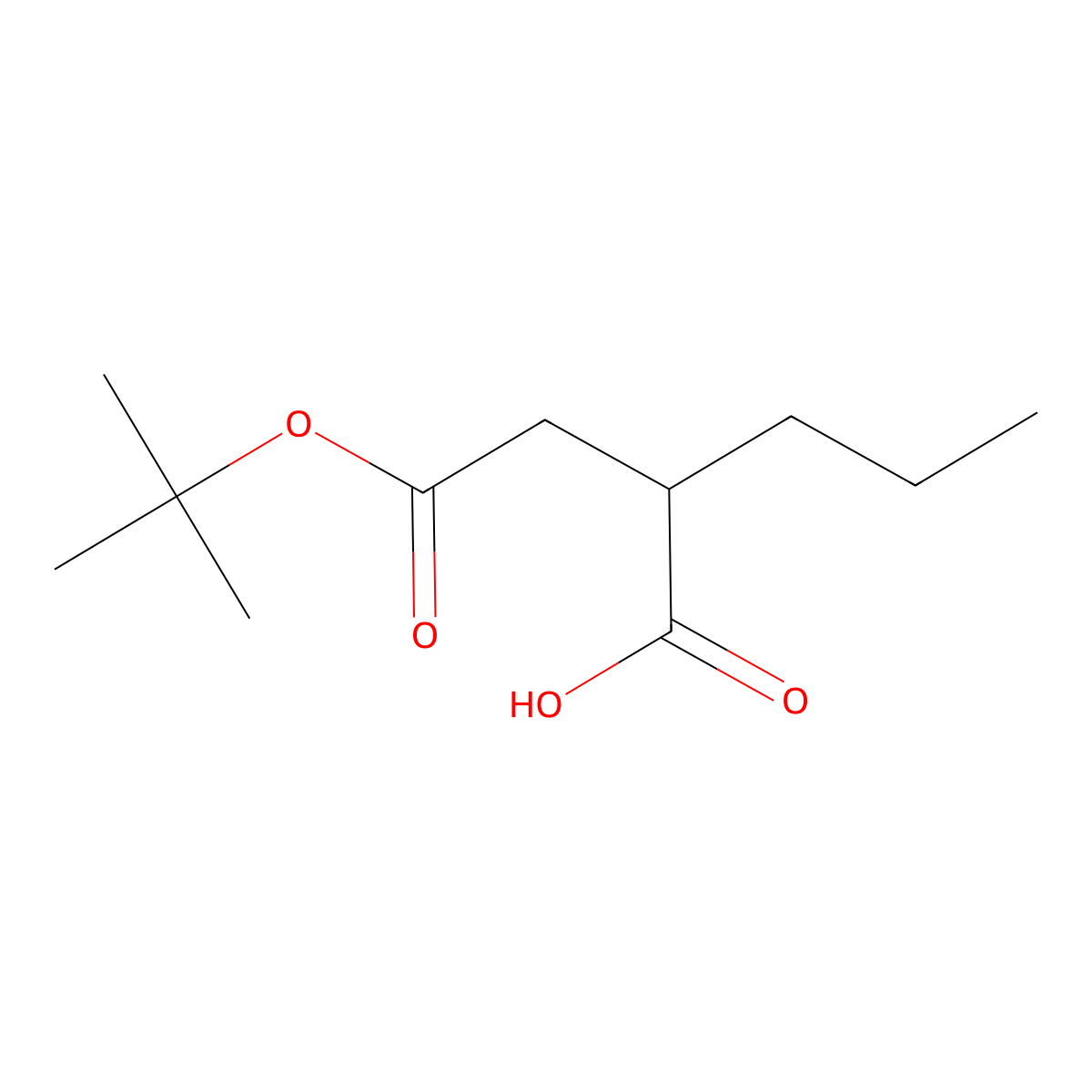 (R)-2-(2-(tert-Butoxy)-2-oxoethyl)pentanoic acid molecular structure, CAS 112106-16-8