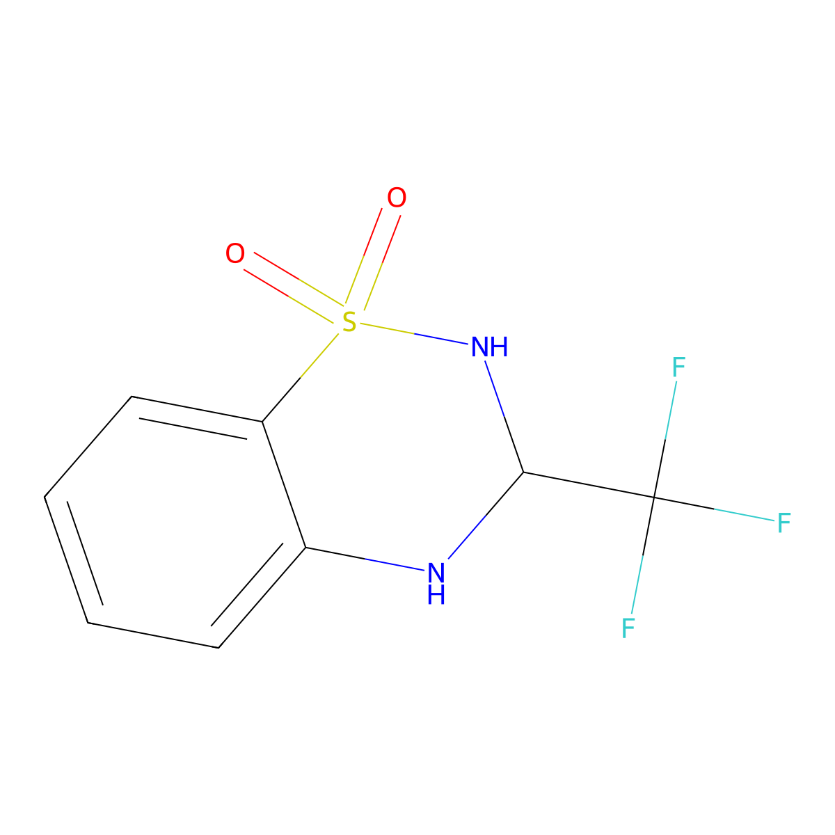 3-(Trifluoromethyl)-3,4-dihydro-2H-benzo[e][1,2,4]thiadiazine 1,1-dioxide molecular structure, CAS 112107-46-7
