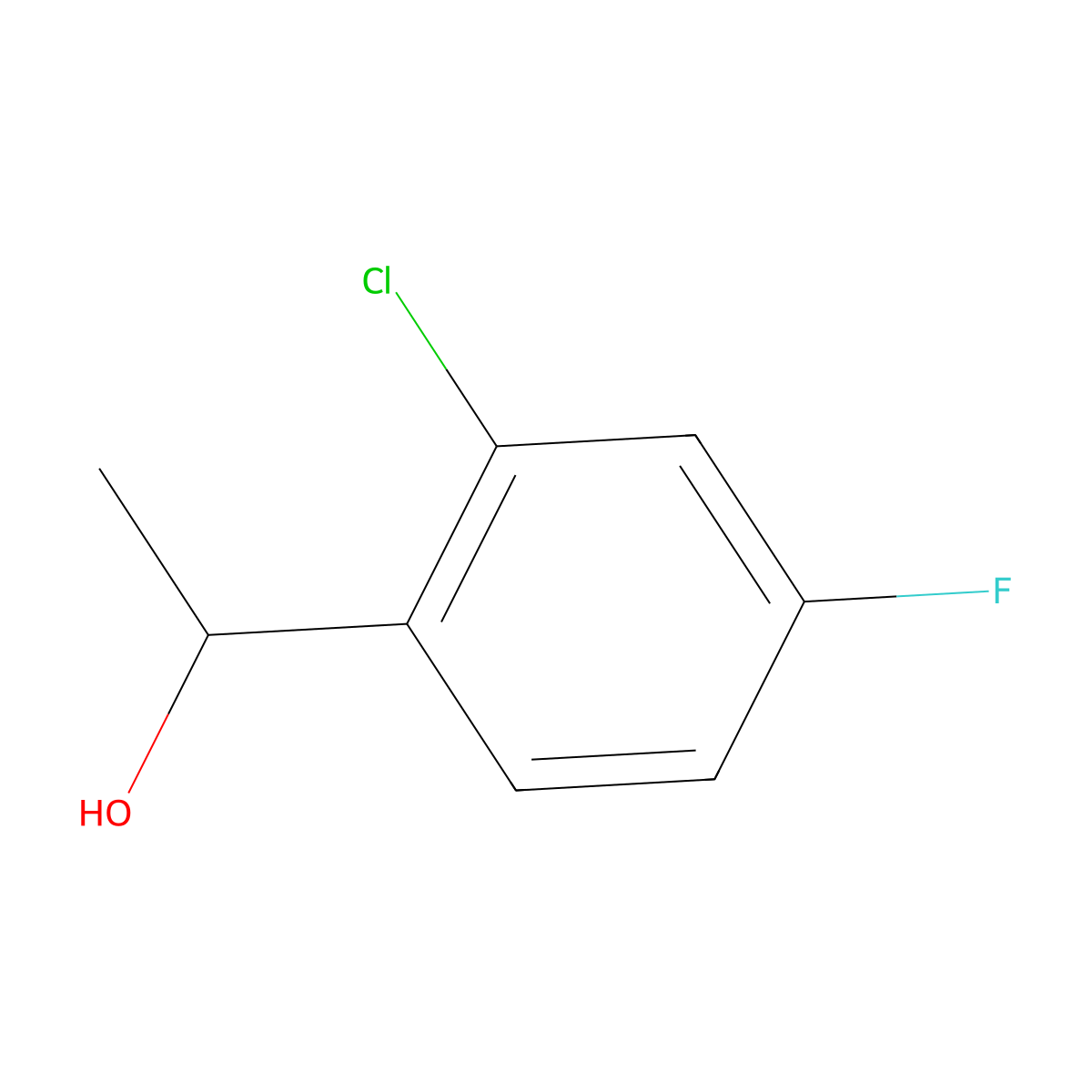 1-(2-Chloro-4-fluorophenyl)ethan-1-ol molecular structure, CAS 112108-68-6