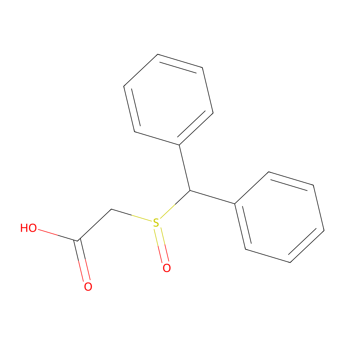 Modafinil acid, (-)- molecular structure, CAS 112111-45-2