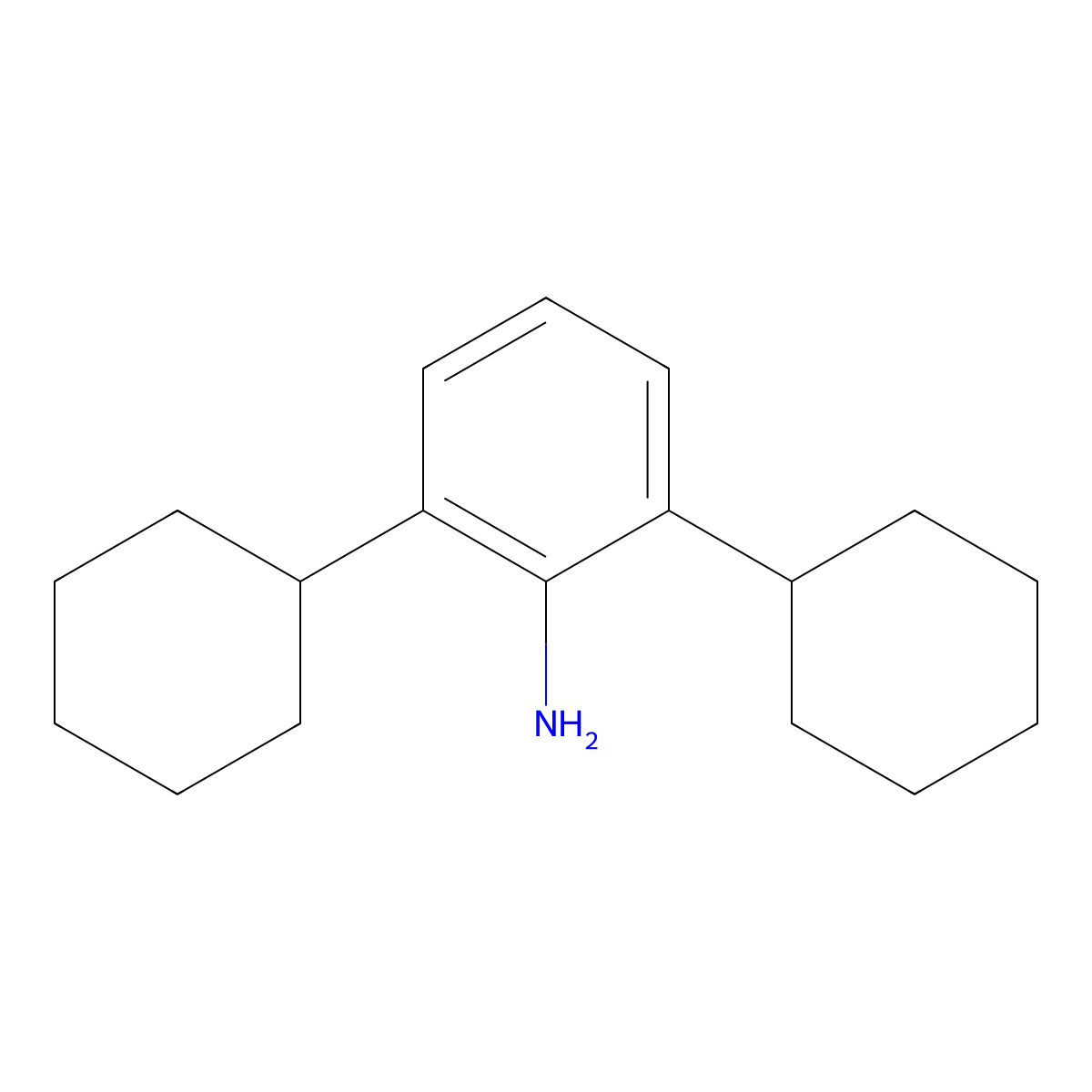 Benzenamine, 2,6-dicyclohexyl- molecular structure, CAS 112121-78-5
