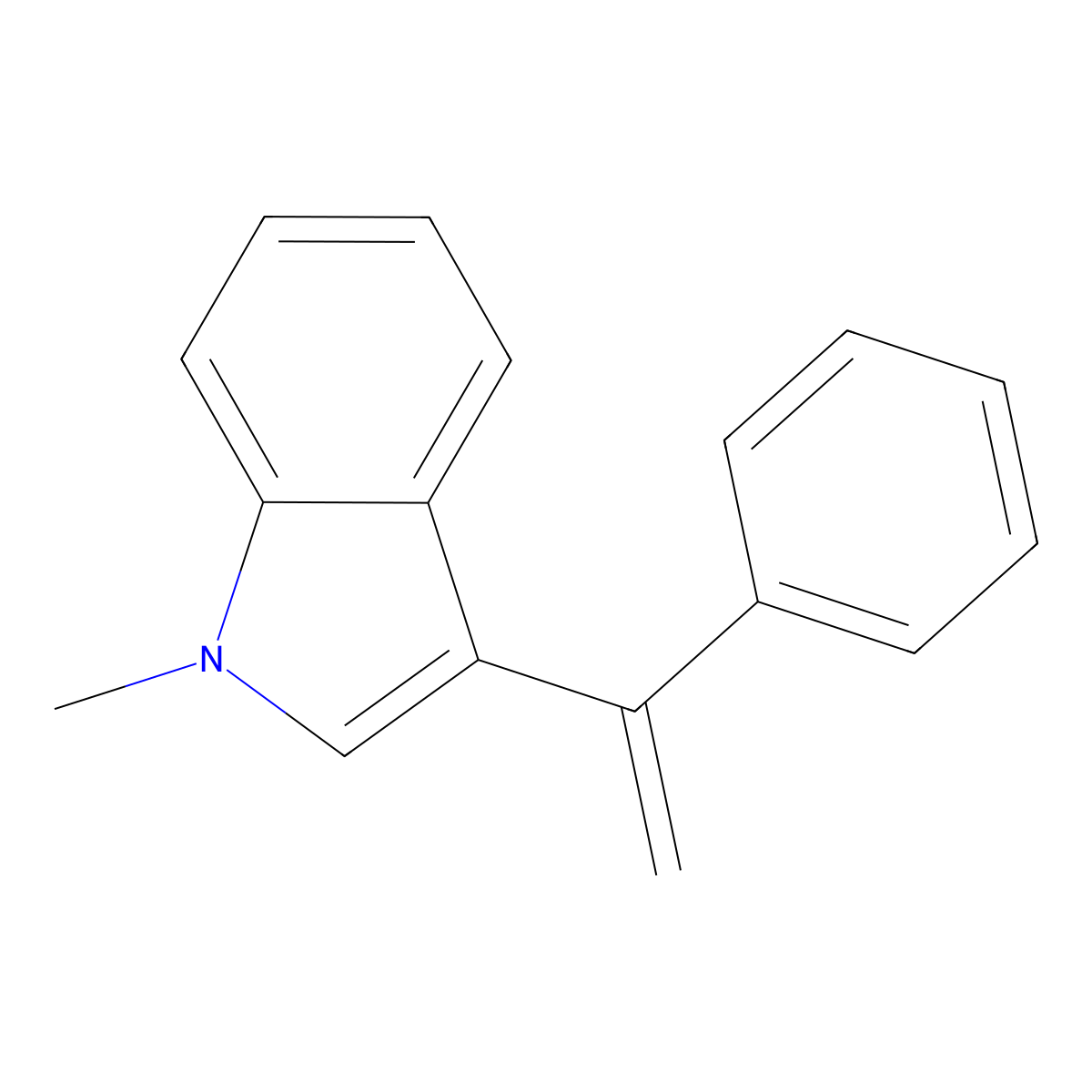 1H-Indole, 1-methyl-3-(1-phenylethenyl)- molecular structure, CAS 112122-42-6