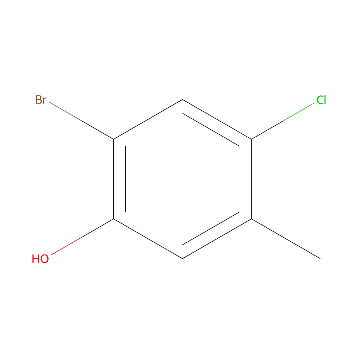 2-Bromo-4-chloro-5-methylphenol molecular structure, CAS 112135-31-6