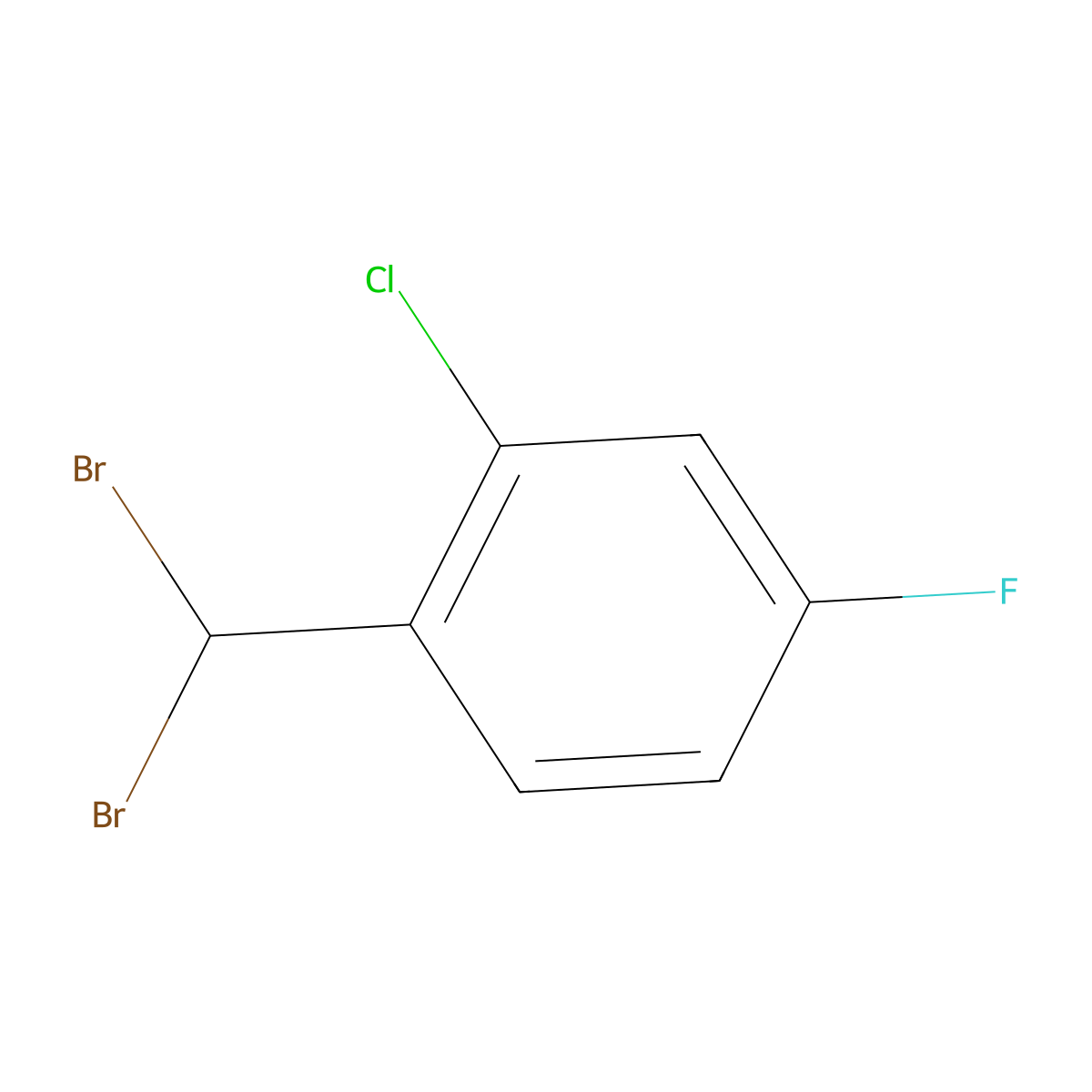 2-Chloro-4-fluorobenzal bromide molecular structure, CAS 112135-96-3