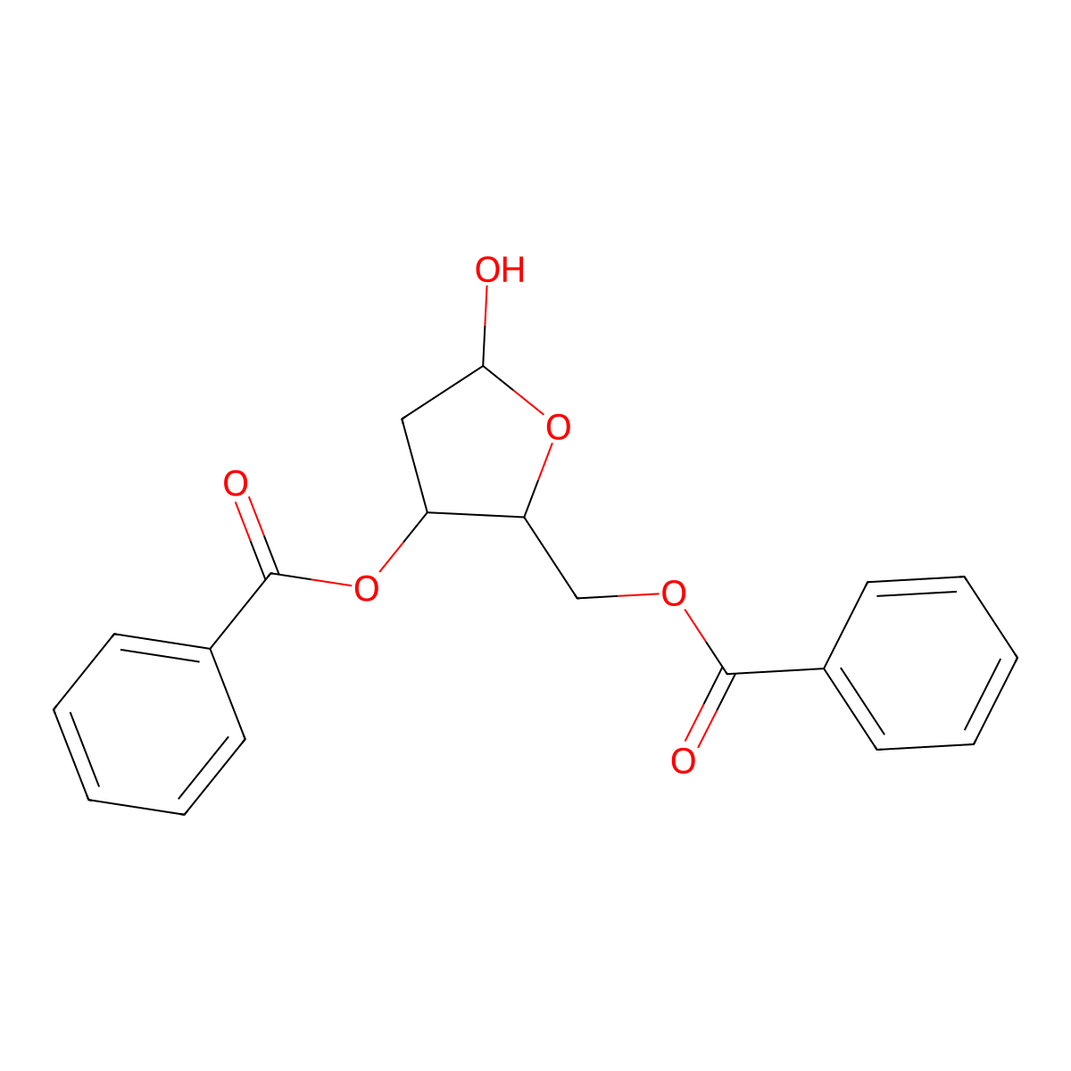(3xi)-3,5-Di-O-benzoyl-2-deoxy-D-glycero-pentofuranose molecular structure, CAS 112137-63-0