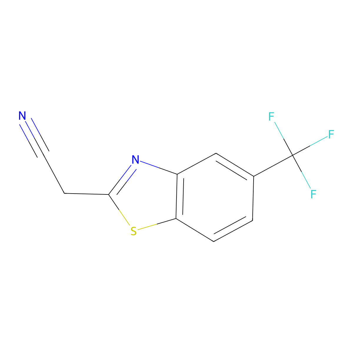 2-[5-(Trifluoromethyl)-1,3-benzothiazol-2-yl]acetonitrile molecular structure, CAS 112146-11-9
