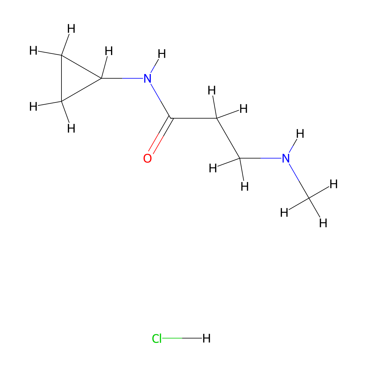 N-cyclopropyl-3-(methylamino)propanamide hydrochloride molecular structure, CAS 1121527-41-0