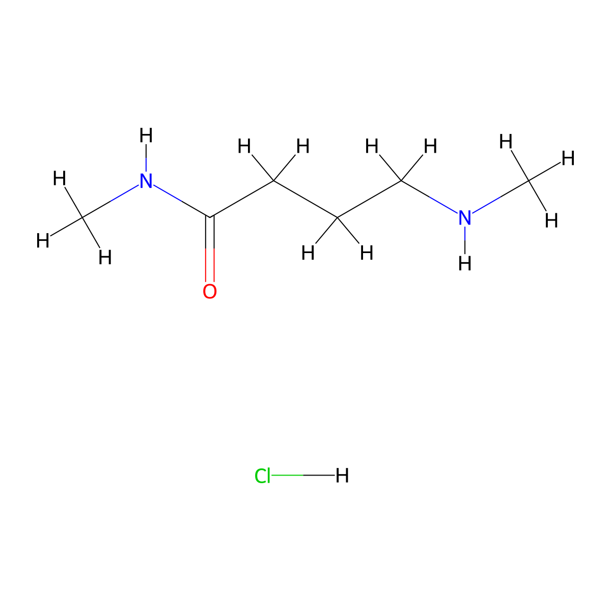 N-methyl-4-(methylamino)butanamide hydrochloride molecular structure, CAS 1121527-44-3