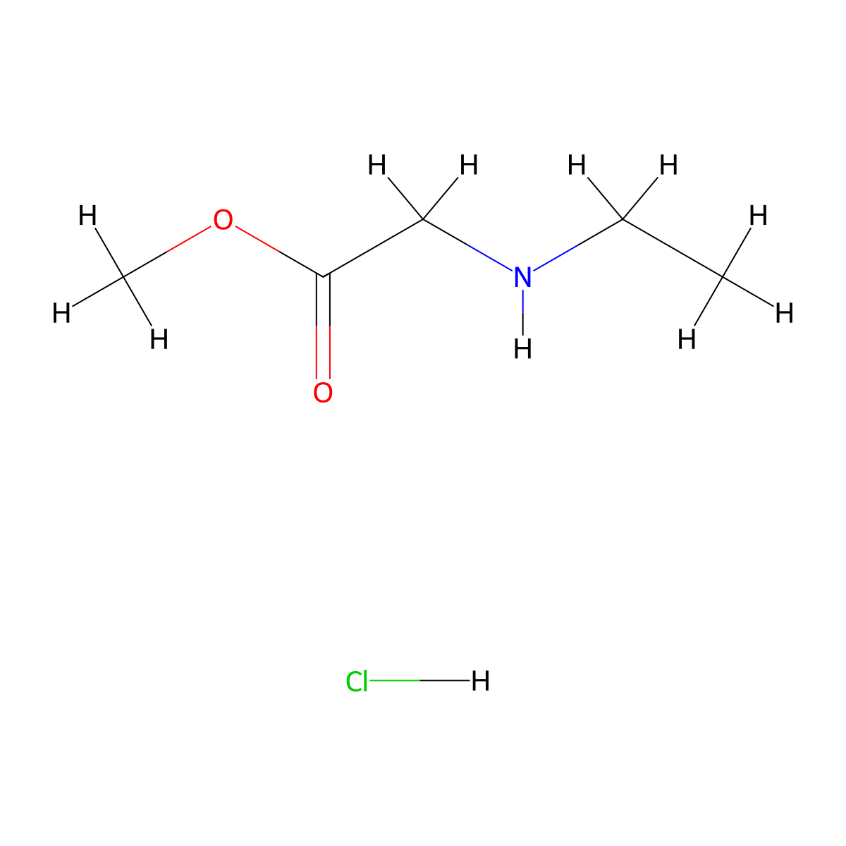 Methyl 2-(ethylamino)acetate hydrochloride molecular structure, CAS 1121527-61-4