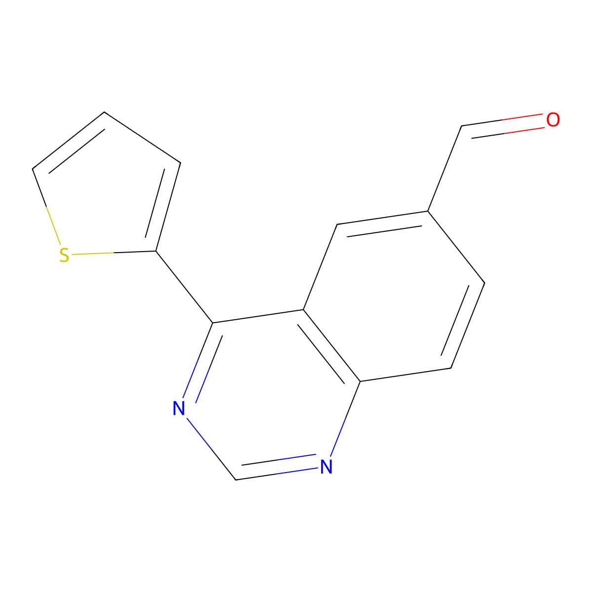 4-(Thiophen-2-yl)quinazoline-6-carbaldehyde molecular structure, CAS 1121529-14-3