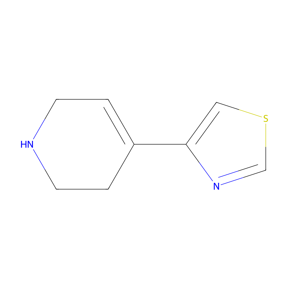 4-(1,3-Thiazol-4-yl)-1,2,3,6-tetrahydropyridine molecular structure, CAS 1121544-33-9