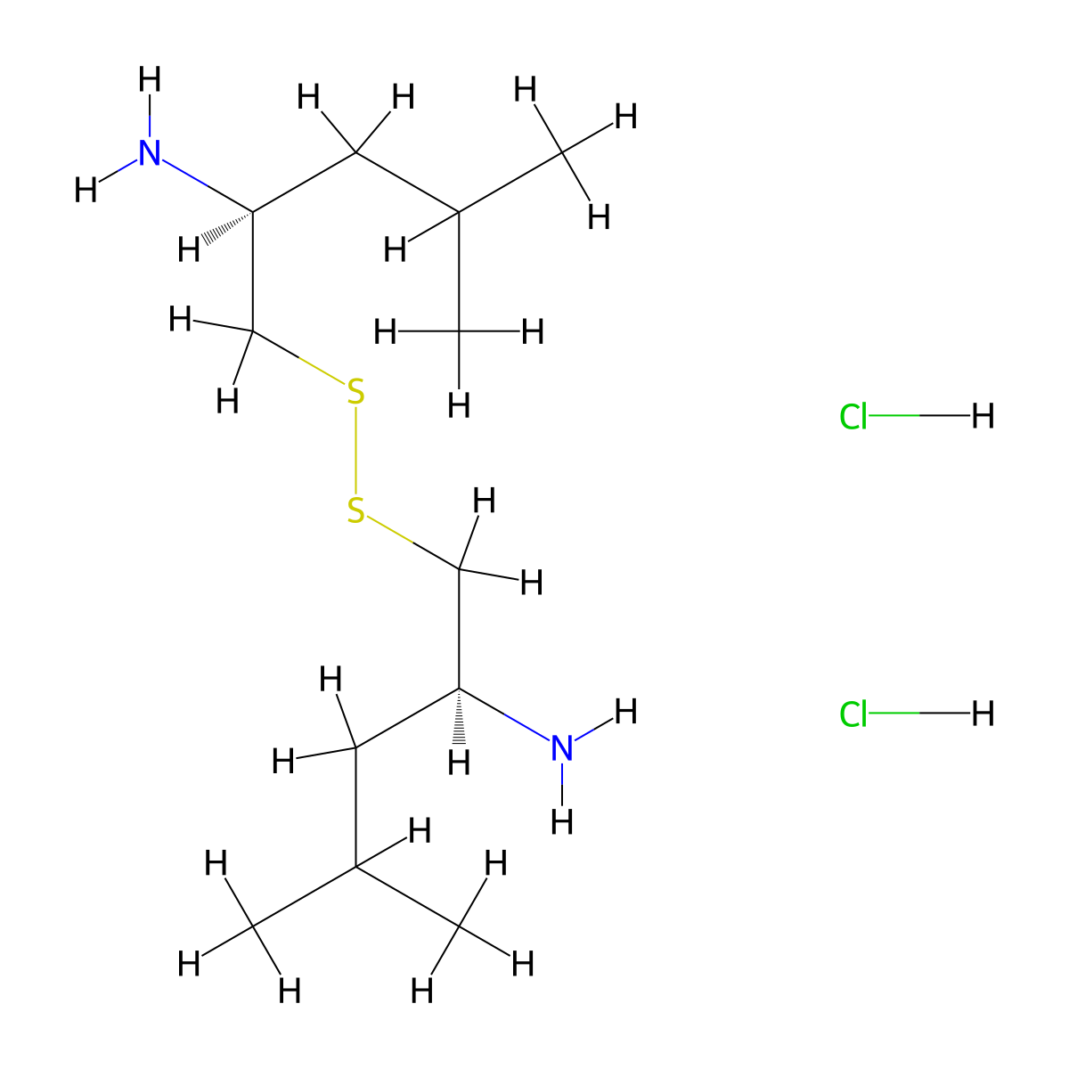 Bis(1-thio-2-amino-4-methylpentane) molecular structure, CAS 112157-33-2