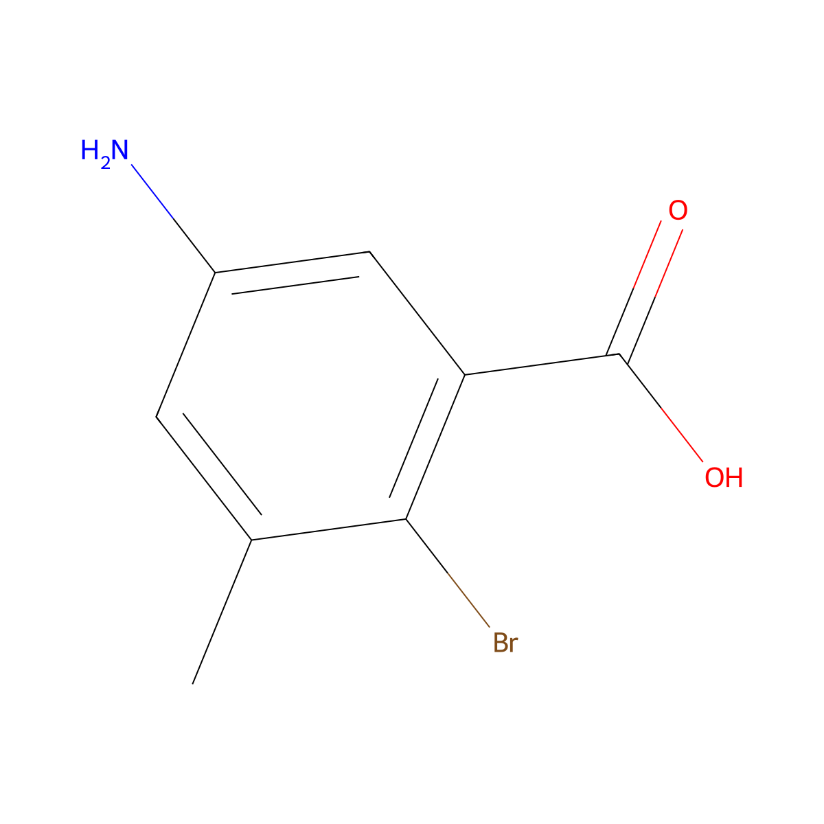 5-Amino-2-bromo-3-methylbenzoic acid molecular structure, CAS 1121583-46-7