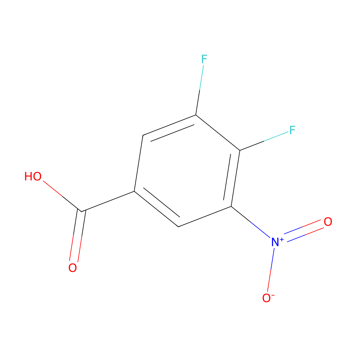 3,4-Difluoro-5-nitrobenzoic acid molecular structure, CAS 1121583-51-4