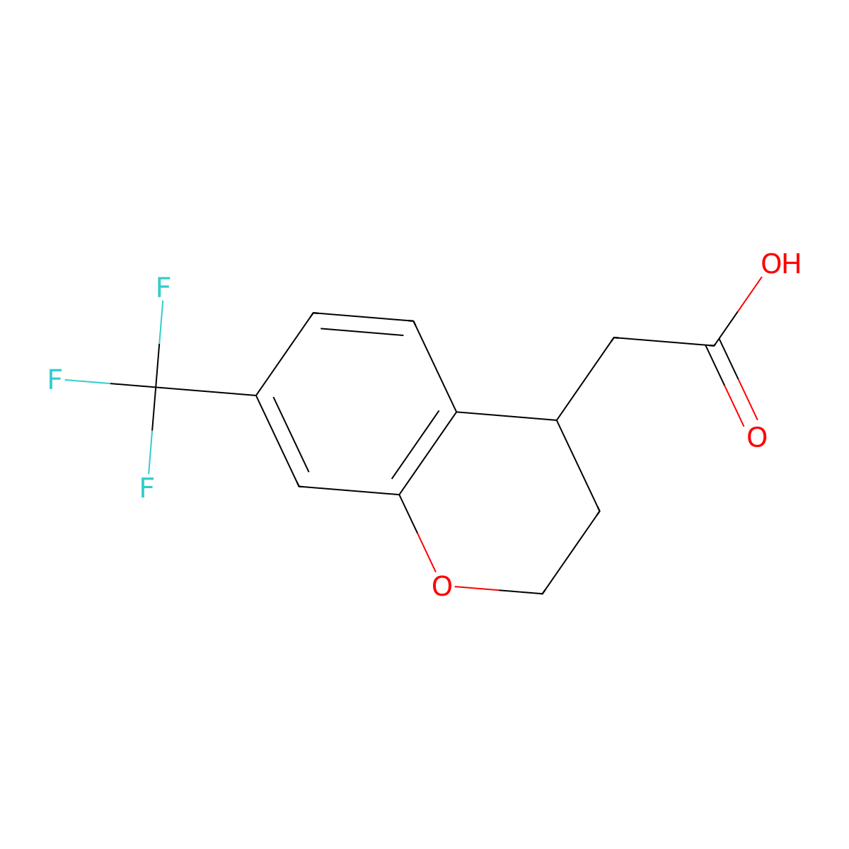 2-(7-(Trifluoromethyl)chroman-4-yl)acetic acid molecular structure, CAS 1121583-64-9