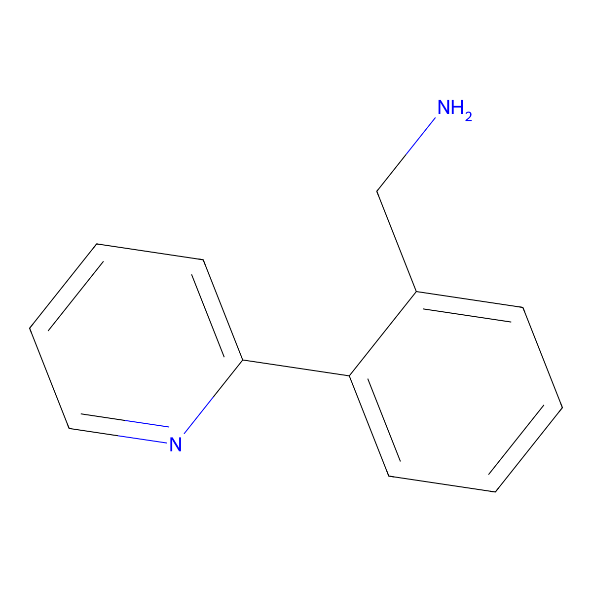 (2-(Pyridin-2-yl)phenyl)methanamine molecular structure, CAS 1121584-98-2