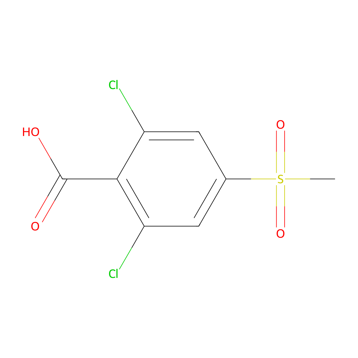 2,6-Dichloro-4-methanesulfonylbenzoic acid molecular structure, CAS 1121585-09-8