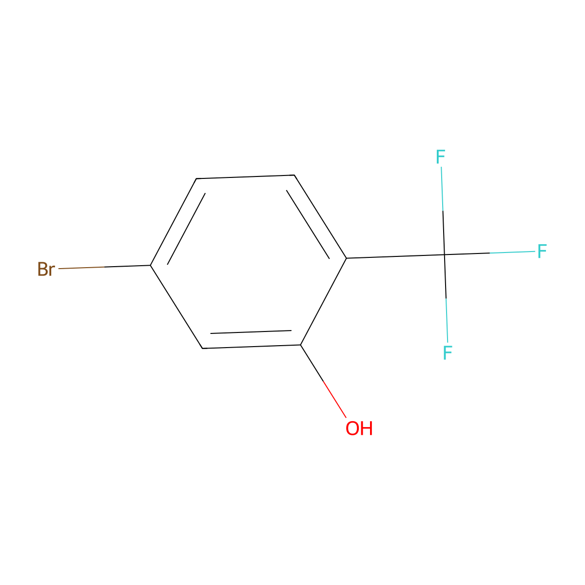 5-Bromo-2-(trifluoromethyl)phenol molecular structure, CAS 1121585-15-6